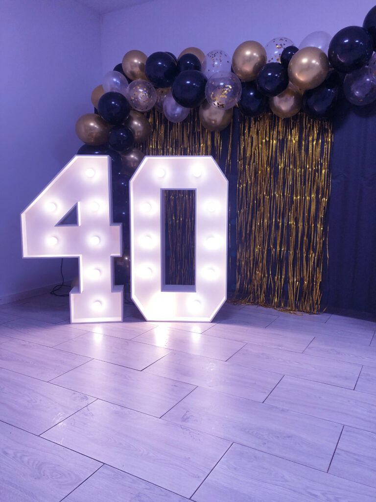 ściecące cyfry na 40 urodziny